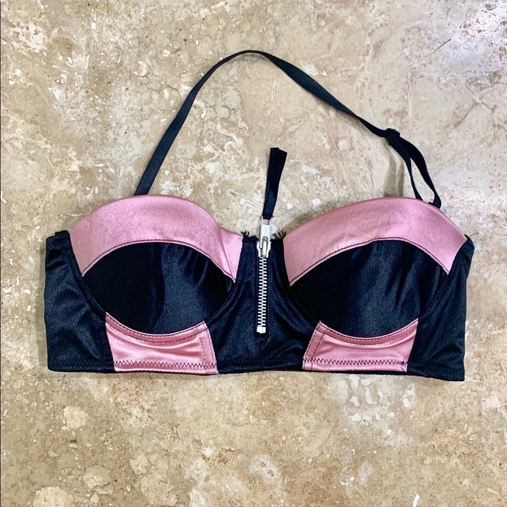 Native™ Intimates Black & Pink Sweetheart Crop Top